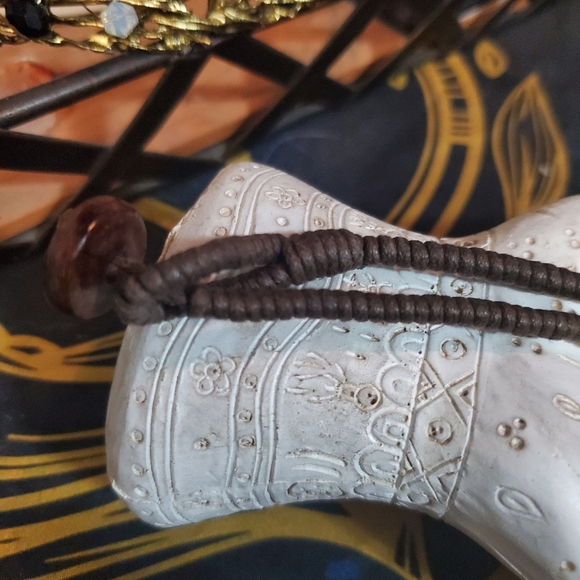 VINTAGE Gorgeous long boho wooden necklace with detailed beading - Picture 5 of 6